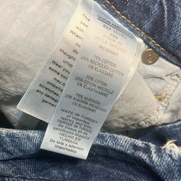 Good American Straight Leg Jeans Style GNIC255T Indigo Size 12/31 - Picture 4 of 4
